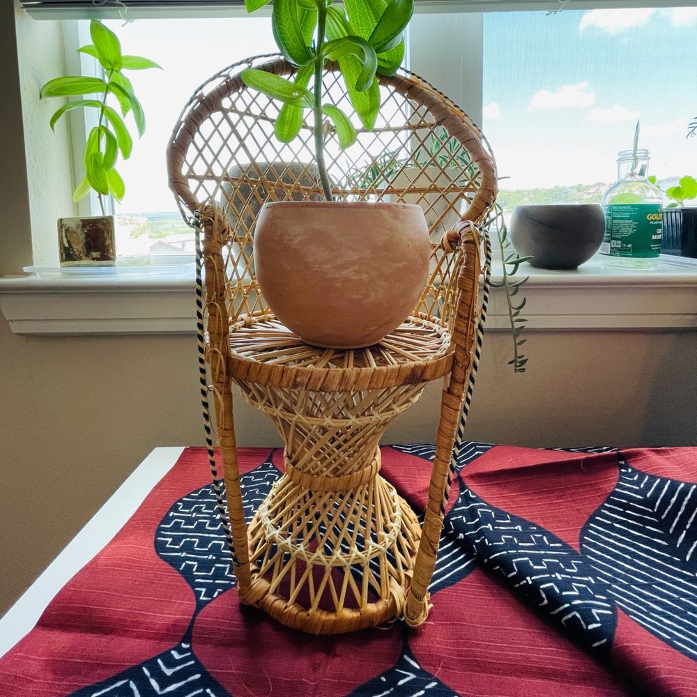 Vintage Peacock Chair Plant Stand